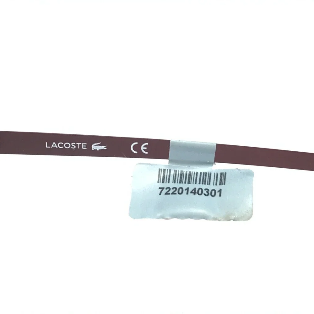 Lacoste Eyeglasses Frames L2231 615 Red Square Horn Thin Wire Rim 55-19-145